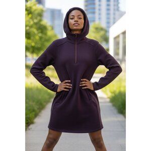 Title Nine Rainier Women's Long Sleeve Hooded Dress - Deep Plum